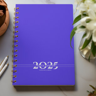 Elektrisch Blauw Overlappende Tekst Split Jaar Wek Planner
