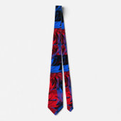Elektrisch Blauw Rood Abstract Patroon Stropdas (Voorkant)