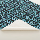 Elektrisch blauw skelet sherpa deken (3/4)