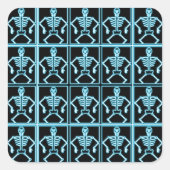 Elektrisch blauw skelet stickers (Voorkant)