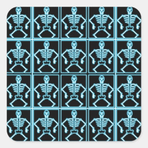 Elektrisch blauw skelet stickers