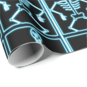 Elektrisch blauw skeletinpakpapier cadeaupapier (Rol Hoek)