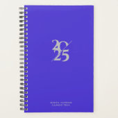 Elektrisch Blauw Split Jaar Spiraal Wekelijks Planner (Voorkant)