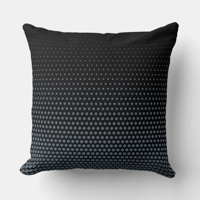 Elektrisch blauw Stippen Modern Black Kussen (Voorkant)