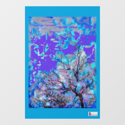 Elektrisch blauw vensterdecimaal raamsticker (Vel)