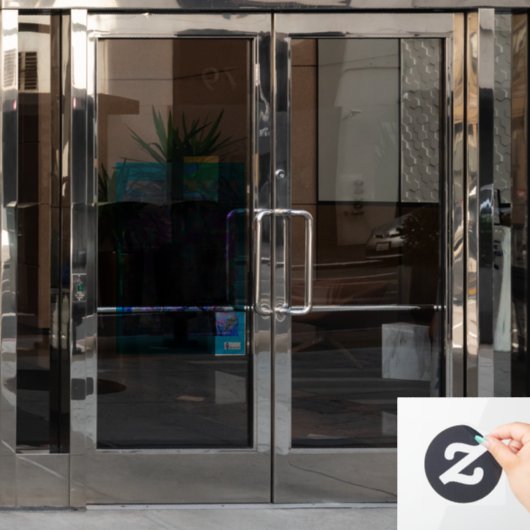 Elektrisch blauw vensterdecimaal raamsticker (Kantoordeur)