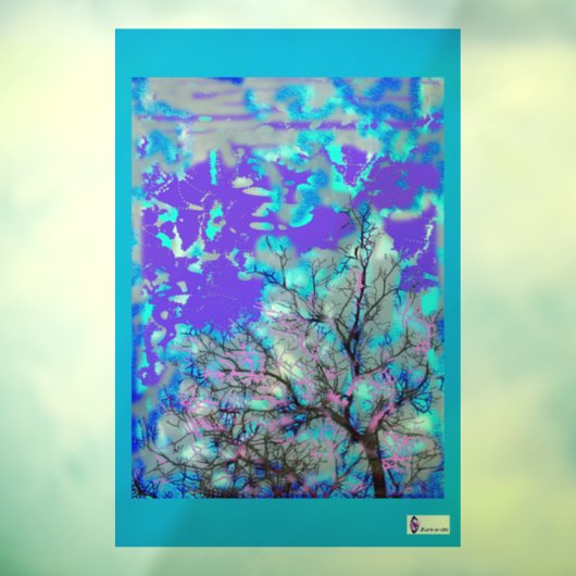 Elektrisch blauw vensterdecimaal raamsticker (Vel 3)