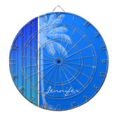 Elektrisch Blauw Verticale Strepen; Gestreept; Pal Dartbord (Voorkant)