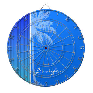 Elektrisch Blauw Verticale Strepen; Gestreept; Pal Dartbord