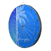 Elektrisch Blauw Verticale Strepen; Gestreept; Pal Dartbord (Voorkant Rechts)