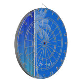 Elektrisch Blauw Verticale Strepen; Gestreept; Pal Dartbord (Voorkant Links)