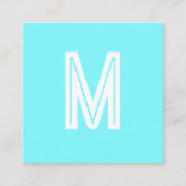 elektrisch blauw - vet monogram vierkante visitekaartje (Voorkant)