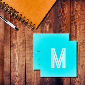 elektrisch blauw - vet monogram vierkante visitekaartje