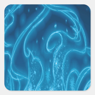 Elektrisch blauw vierkante sticker