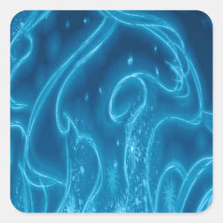 Elektrisch blauw vierkante sticker