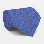 Elektrisch Blauwe Magenta Abstracte Necktie Stropdas (Opgerold)