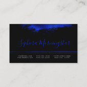 Elektrisch Blauwe Metallic Folie Verfstreek Visitekaartje (Achterkant)