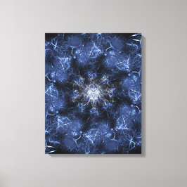 Elektrisch Blauwe Plasma Fractale Kunst Canvas Afdruk