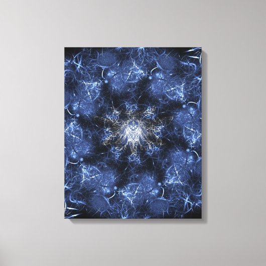 Elektrisch Blauwe Plasma Fractale Kunst Canvas Afdruk (Voorkant)