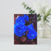 Elektrisch blauwe Rozen Feestdagenkaart (Staand voorkant)