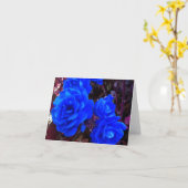 Elektrisch blauwe Rozen Kaart (Gele Bloem)
