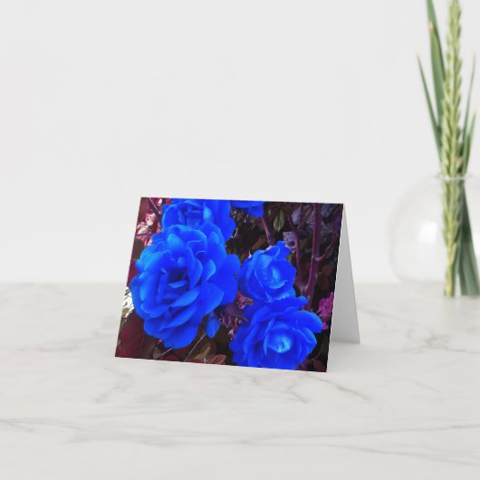 Elektrisch blauwe Rozen Kaart (Voorkant)