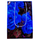 Elektrisch blauwe Rozen Medium Cadeauzakje (Achterkant)