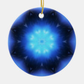Elektrisch Blauwe Ster Keramisch Ornament (Voorkant)