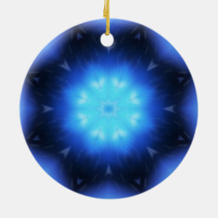 Elektrisch Blauwe Ster Keramisch Ornament