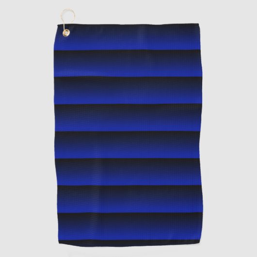 Elektrisch blauwe streep golfhanddoek (Voorkant)