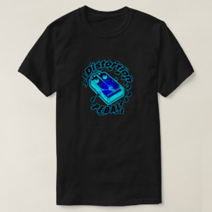 Elektrisch blauwe vervorming t-shirt