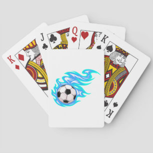 Elektrisch Blauwe Vlammende Voetbal Sportartikelen Pokerkaarten