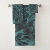 Elektrisch Blauwgroen blauwe marmer Bad Handdoek (Insitu)