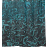 Elektrisch Blauwgroen blauwe marmer Douchegordijn (Voorkant)