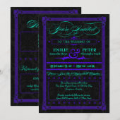 Elektrisch Blauwgroen en Paars Poster Kaart (Voorkant / Achterkant)