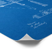 Elektrisch booglampoctrooi - blauwdruk poster (Hoek)