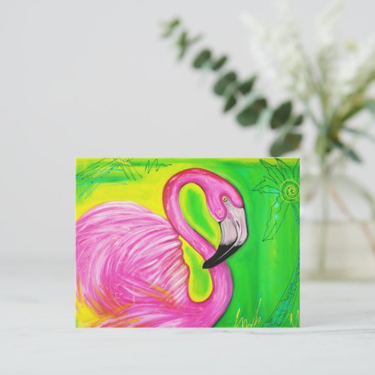 Elektrisch Briefkaart van Flamingo (Staand voorkant)