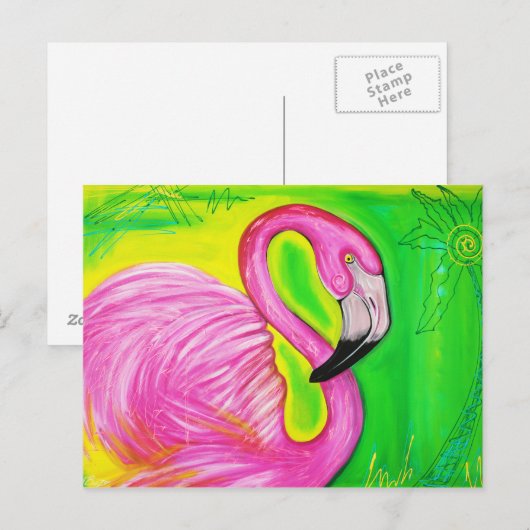 Elektrisch Briefkaart van Flamingo (Voorkant / Achterkant)