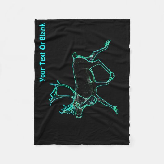 Elektrisch Caribisch gebied (rendier) Fleece Deken (Voorkant)