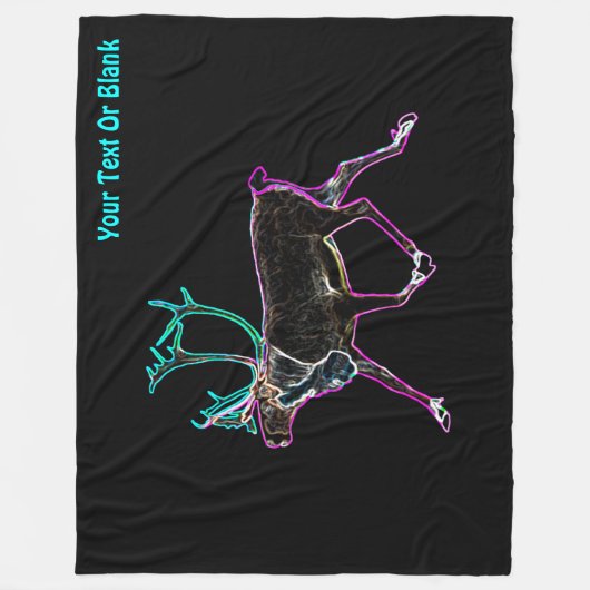 Elektrisch Caribisch gebied (rendier) Fleece Deken (Voorkant)