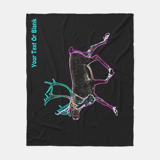 Elektrisch Caribisch gebied (rendier) Fleece Deken (Voorkant)