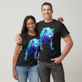Elektrisch Cartoon Wolf T-Shirt (Unisex)