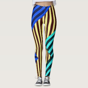 Elektrisch Chevron Streep Fusion Design Leggings