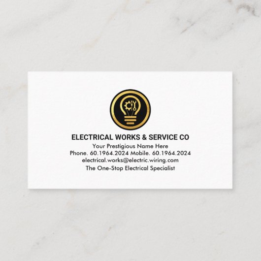 Elektrisch circuit aangedreven door bliksem visitekaartje (Achterkant)