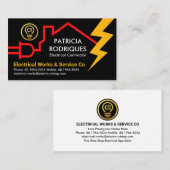 Elektrisch circuit aangedreven door bliksem visitekaartje (Voorkant / Achterkant)