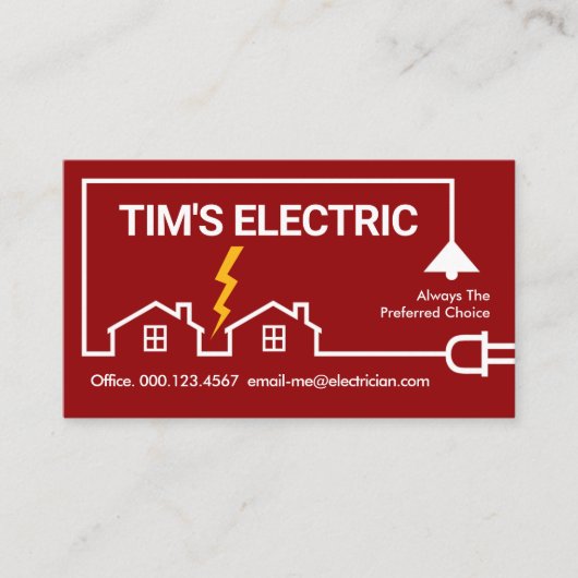 Elektrisch circuit bouwt elektriciteitsleiding visitekaartje (Voorkant)
