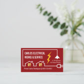 Elektrisch circuit bouwt elektriciteitsleiding visitekaartje (Staand voorkant)