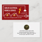 Elektrisch circuit bouwt elektriciteitsleiding visitekaartje (Voorkant / Achterkant)