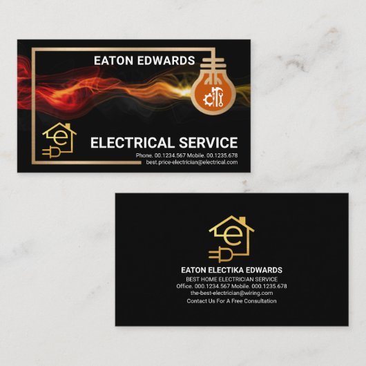 Elektrisch circuit Lijst Red Lightning Visitekaartje (Voorkant / Achterkant)