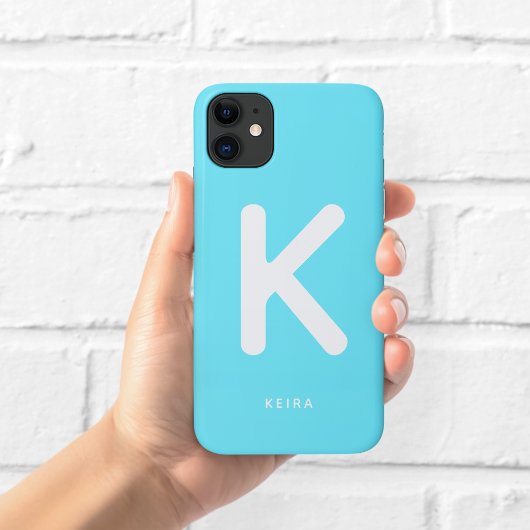 Elektrisch Cyaanblauwe Monogram Hoesje